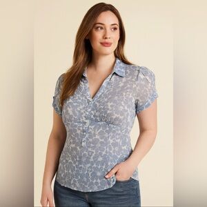 The Limited Blue Floral Blouse